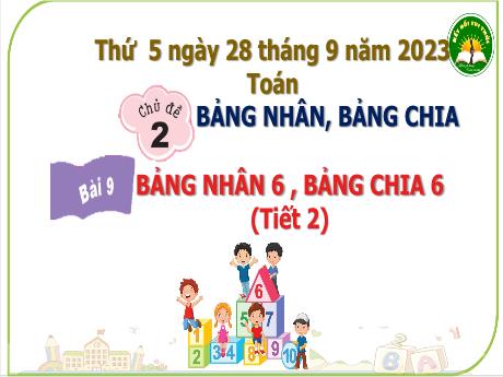 Bài giảng Toán 3 (Kết nối tri thức) - Chủ đề 2 - Bảng 9: Bảng nhân 6, bảng chia 6 - Năm học 2023-2024 - Bạch Thị Hải Yến