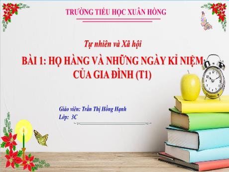 Bài giảng Tự nhiên xã hội 3 (Kết nối tri thức) - Bài 1: Họ hàng và những ngay kỉ niệm của gia đình (Tiết 1) - Năm học 2023-2024 - Trần Thi Hồng Hạnh