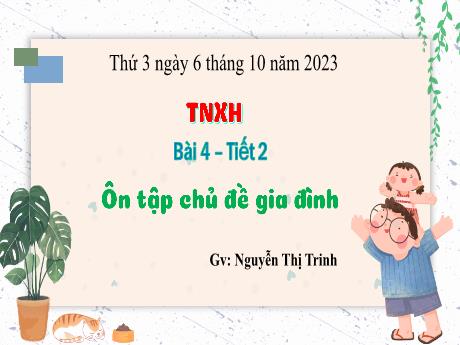 Bài giảng Tự nhiên xã hội 3 (Kết nối tri thức) - Bài 4: Ôn tập chủ đề gia đình (Tiết 2) - Năm học 2022-2023 - Hoàng Thị Dung