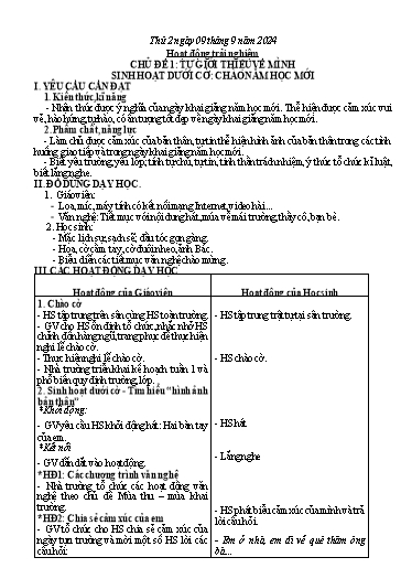 Kế hoạch bài dạy Tiếng Việt + Toán 3 - Tuần 1 - Năm học 2024-2025 - Hoàng Thị Dung