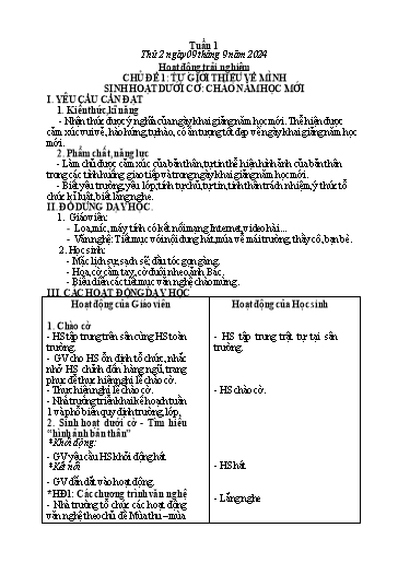 Kế hoạch bài dạy Tiếng Việt + Toán 3 - Tuần 1 - Năm học 2024-2025 - Bạch Thị Hải Yến