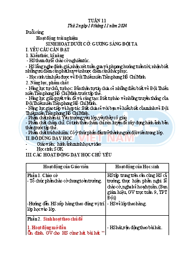 Kế hoạch bài dạy Tiếng Việt + Toán 3 - Tuần 11 (Buổi sáng) - Năm học 2024-2025 - Nguyễn Thị Nguyệt