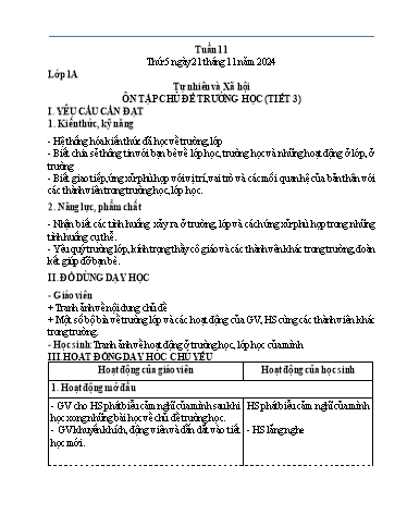 Kế hoạch bài dạy Tiếng Việt + Toán 3 - Tuần 11 (Thứ 5+6) - Năm học 2024-2025 - Nguyễn Thị Mỹ Linh