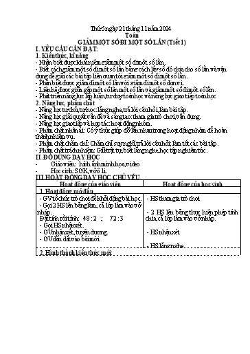 Kế hoạch bài dạy Tiếng Việt + Toán 3 - Tuần 11 (Thứ 5+6) - Năm học 2024-2025 - Hoàng Thị Huệ
