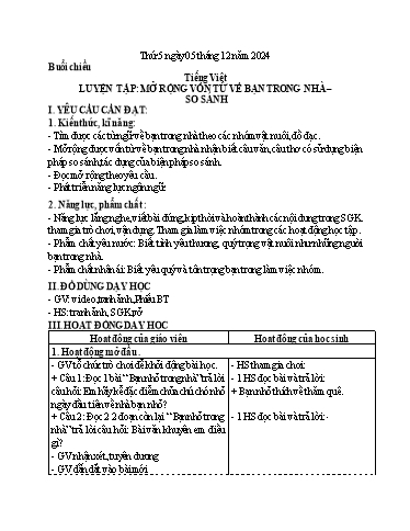 Kế hoạch bài dạy Tiếng Việt + Toán 3 - Tuần 13 (Thứ 5+6) - Năm học 2024-2025 - Nguyễn Thị Mỹ Linh