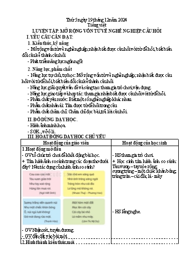 Kế hoạch bài dạy Tiếng Việt + Toán 3 - Tuần 15 (Thứ 5+6)- Năm học 2024-2025 - Hoàng Thị Dung