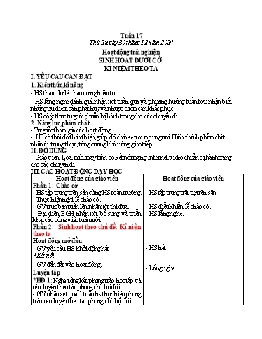 Kế hoạch bài dạy Tiếng Việt + Toán 3 - Tuần 17 (Thứ 5+6)- Năm học 2024-2025 - Hoàng Thị Dung