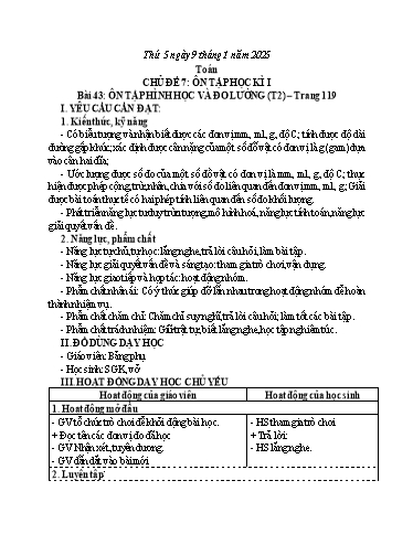 Kế hoạch bài dạy Tiếng Việt + Toán 3 - Tuần 18 (Thứ 5+6) - Năm học 2024-2025 - Hoàng Thị Huệ