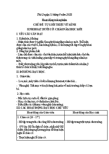 Kế hoạch bài dạy Tiếng Việt + Toán 3 - Tuần 2 - Năm học 2023-2024 - Trần Thị Hồng Hạnh