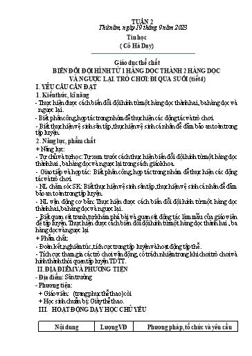 Kế hoạch bài dạy Tiếng Việt + Toán 3 - Tuần 2 - Năm học 2023-2024 - Hoàng Thị Dung