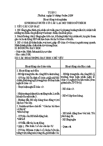 Kế hoạch bài dạy Tiếng Việt + Toán 3 - Tuần 2 - Năm học 2024-2025 - Nguyễn Thị Nguyệt