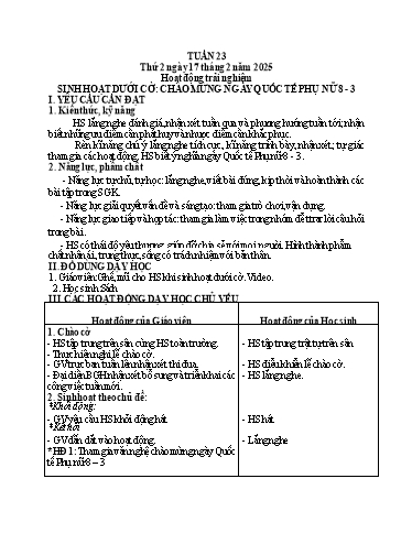Kế hoạch bài dạy Tiếng Việt + Toán 3 - Tuần 23 (Thứ 2-4) - Năm học 2024-2025 - Nguyễn Thị Mỹ Linh