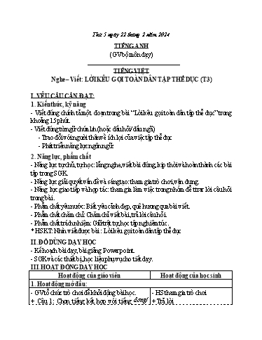 Kế hoạch bài dạy Tiếng Việt + Toán 3 - Tuần 23 (Thứ 5+6) - Năm học 2023-2024 - Bạch Thị Hải Yến