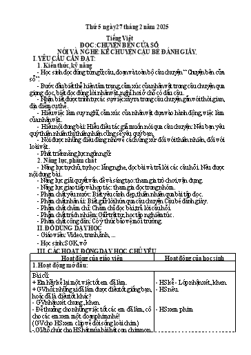 Kế hoạch bài dạy Tiếng Việt + Toán 3 - Tuần 24 (Thứ 5+6) - Năm học 2024-2025 - Hoàng Thị Huệ