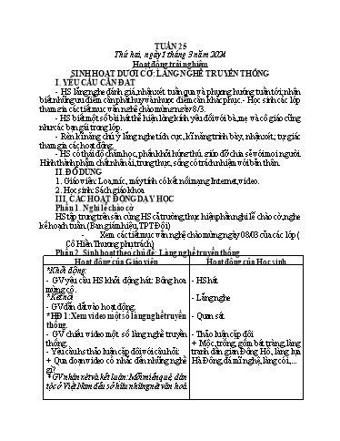 Kế hoạch bài dạy Tiếng Việt + Toán 3 - Tuần 25 - Năm học 2023-2024 - Bạch Thị Hải Yến