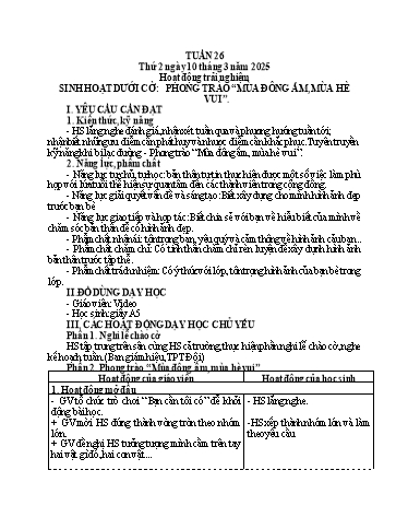 Kế hoạch bài dạy Tiếng Việt + Toán 3 - Tuần 26 (Thứ 2-4) - Năm học 2024-2025 - Nguyễn Thị Mỹ Linh