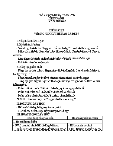 Kế hoạch bài dạy Tiếng Việt + Toán 3 - Tuần 26 (Thứ 5+6) - Năm học 2023-2024 - Bạch Thị Hải Yến