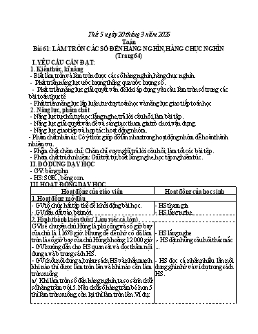 Kế hoạch bài dạy Tiếng Việt + Toán 3 - Tuần 27 (Thứ 5+6) - Năm học 2024-2025 - Hoàng Thị Dung