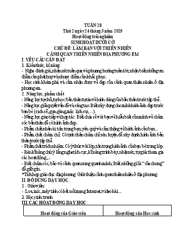 Kế hoạch bài dạy Tiếng Việt + Toán 3 - Tuần 28 (Thứ 2-4)- Năm học 2024-2025 - Hoàng Thị Dung
