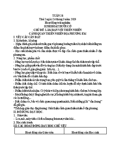 Kế hoạch bài dạy Tiếng Việt + Toán 3 - Tuần 28 (Thứ 2-4) - Năm học 2024-2025 - Nguyễn Thị Mỹ Linh