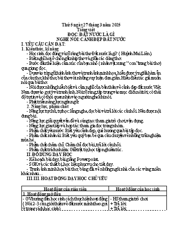 Kế hoạch bài dạy Tiếng Việt + Toán 3 - Tuần 28 (Thứ 5+6) - Năm học 2024-2025 - Hoàng Thị Huệ