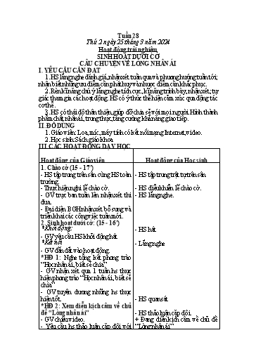 Kế hoạch bài dạy Tiếng Việt + Toán 3 - Tuần 28 (Thứu 2-4) - Năm học 2023-2024 - Nguyễn Thị Trinh