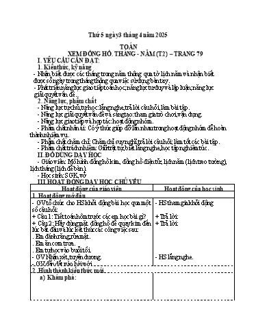 Kế hoạch bài dạy Tiếng Việt + Toán 3 - Tuần 29 - Năm học 2024-2025 - Hoàng Thị Dung
