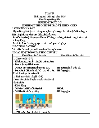 Kế hoạch bài dạy Tiếng Việt + Toán 3 - Tuần 29 (Thứ 2-4) - Năm học 2024-2025 - Hoàng Thị Huệ