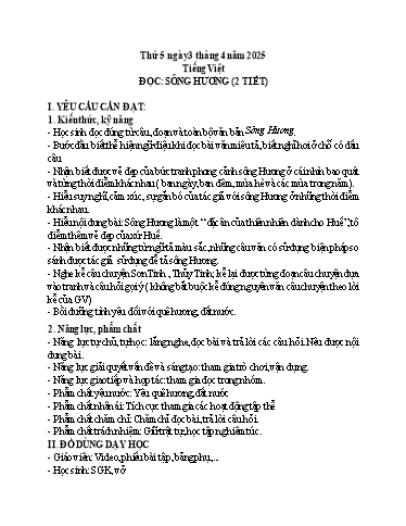 Kế hoạch bài dạy Tiếng Việt + Toán 3 - Tuần 29 (Thứ 5+6) - Năm học 2024-2025 - Hoàng Thị Huệ