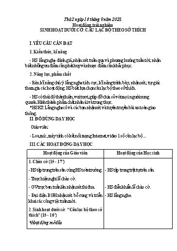 Kế hoạch bài dạy Tiếng Việt + Toán 3 - Tuần 3 - Năm học 2023-2024 - Nguyễn Thị Trinh