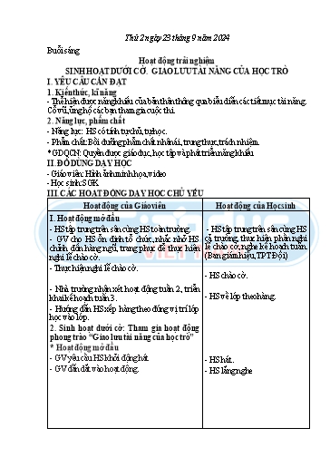 Kế hoạch bài dạy Tiếng Việt + Toán 3 - Tuần 3 - Năm học 2024-2025 - Nguyễn Thị Nguyệt