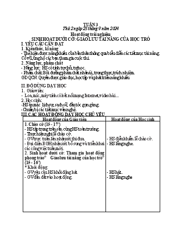 Kế hoạch bài dạy Tiếng Việt + Toán 3 - Tuần 3 - Năm học 2024-2025 - Bạch Thị Hải Yến
