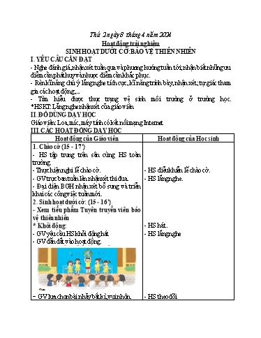 Kế hoạch bài dạy Tiếng Việt + Toán 3 - Tuần 30 (Thứ 2-4) - Năm học 2023-2024 - Bạch Thị Hải Yến