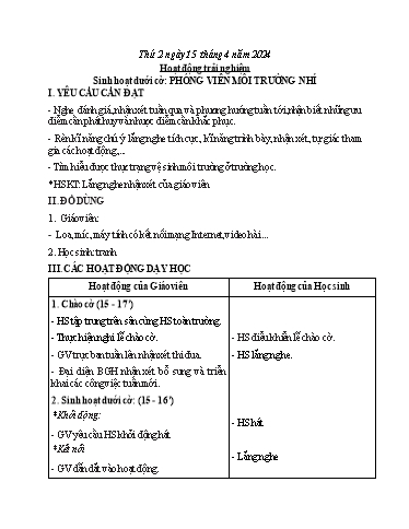 Kế hoạch bài dạy Tiếng Việt + Toán 3 - Tuần 31 (Thứ 2-4) - Năm học 2023-2024 - Bạch Thị Hải Yến