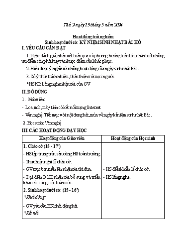 Kế hoạch bài dạy Tiếng Việt + Toán 3 - Tuần 35 - (Thứ 2-4) - Năm học 2023-2024 - Đoàn Thị Hương