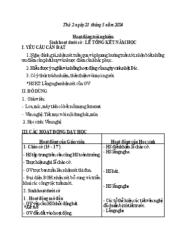 Kế hoạch bài dạy Tiếng Việt + Toán 3 - Tuần 36 (Thứ 2-4) - Năm học 2023-2024 - Đoàn Thị Hương