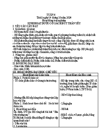 Kế hoạch bài dạy Tiếng Việt + Toán 3 - Tuần 6 (Thứ 2-4) - Năm học 2024-2025 - Hoàng Thị Huệ