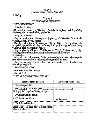 Kế hoạch bài dạy Tiếng Việt + Toán 3 - Tuần 6 (Thứ 5+6) - Năm học 2024-2025 - Nguyễn Thị Nguyệt