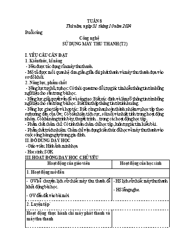 Kế hoạch bài dạy Tiếng Việt + Toán 3 - Tuần 8 (Thứ 5+6) - Năm học 2024-2025 - Nguyễn Thị Nguyệt