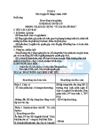 Kế hoạch bài dạy Tiếng Việt + Toán 3 - Tuần 9 - Năm học 2024-2025 - Nguyễn Thị Nguyệt