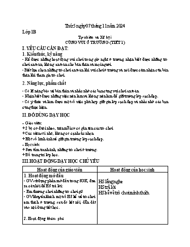 Kế hoạch bài dạy Tiếng Việt + Toán 3 - Tuần 9 (Thứ 5+6) - Năm học 2024-2025 - Nguyễn Thị Mỹ Linh