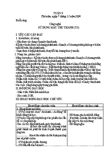 Kế hoạch bài dạy Tiếng Việt + Toán 3 - Tuần 9 (Thứ 5+6) - Năm học 2024-2025 - Nguyễn Thị Nguyệt