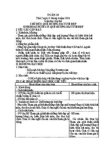 Kế hoạch bài dạy Tiếng Việt + Toán 5 - Tuần 29 (Thứ 2-4) - Năm học 2023-2024 - Trần Thị Hồng Hạnh