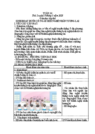 Kế hoạch bài dạy Tiếng Việt + Toán 5 - Tuần 35 (Thứ 2-4) - Năm học 2023-2024 - Trần Thị Hồng Hạnh