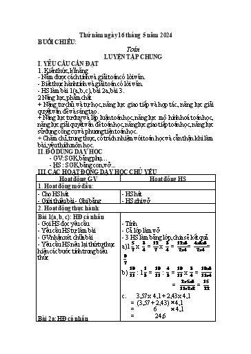 Kế hoạch bài dạy Tiếng Việt + Toán 5 - Tuần 35 (Thứ 5+6) - Năm học 2023-2024 - Trần Thị Hồng Hạnh
