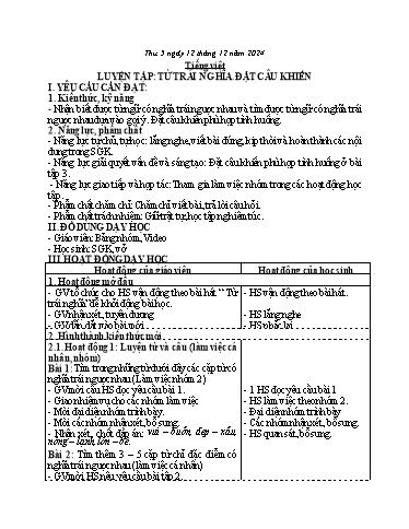 Kế hoạch bài dạy Tiếng Việt + Toán Lớp 3 - Tuần 17 - Năm học 2024-2025 - Hoàng Thị Dung