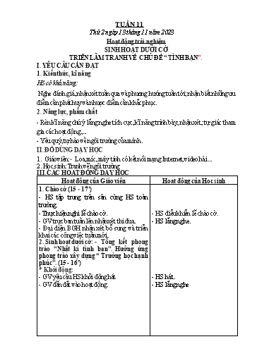 Kế hoạch bài dạy Toán + Tiếng Việt 3 - Tuần 11 (Thứ 2-4) - Năm học 2023-2024 - Trần Thị Hương