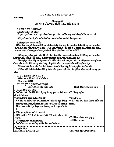 Kế hoạch bài dạy Toán + Tiếng Việt 3 - Tuần 14 - Năm học 2024-2025 - Bạch Thị Hải Yến