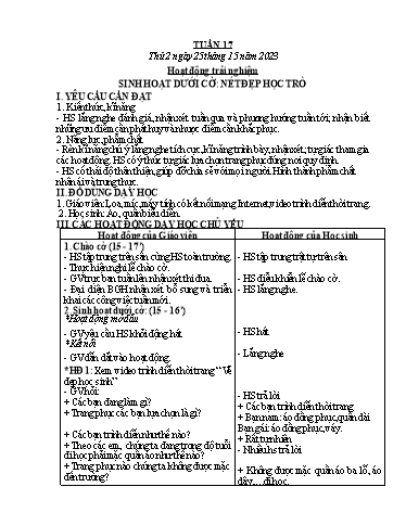 Kế hoạch bài dạy Toán + Tiếng Việt 3 - Tuần 17 (Thứ 2-4) - Năm học 2023-2024 - Trần Thị Hương