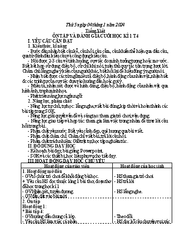 Kế hoạch bài dạy Toán + Tiếng Việt 3 - Tuần 18 (Thứ 5+6) - Năm học 2023-2024 - Hoàng Thị Dung